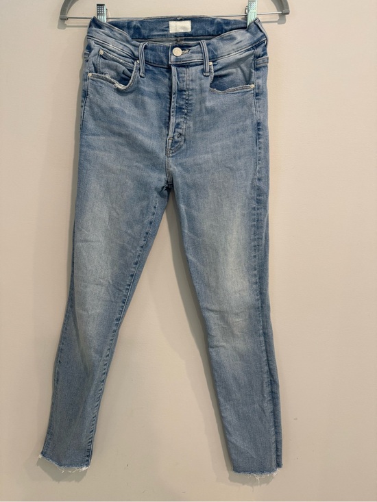 MOTHER Denim - Mother The Stunner Light Wash Women's Skinny Jeans Frayed Edge Denim